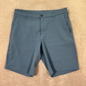 Lululemon Commission Short Slim Fit Mens 34 Blue 9 Inch Inseam Golf Athletic EUC